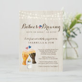 Baby Brewing Twins Gender Reveal Party Einladung (Stehend Vorderseite)
