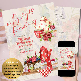 Baby Brewing Vintag Retro Tee Party Rote Punkte Flyer