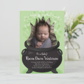 Baby bricht Geburtshaus Ankündigung Halloween (Stehend Vorderseite)