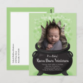 Baby bricht Geburtshaus Ankündigung Halloween Postkarte (Vorne/Hinten)