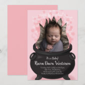 Baby bricht Hexengeburt Ankündigung Pink Girl (Vorne/Hinten)