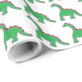 Baby Brontosaurus Cartoon Dinosaur Gear Geschenkpapier (Rolleneckpunkt)