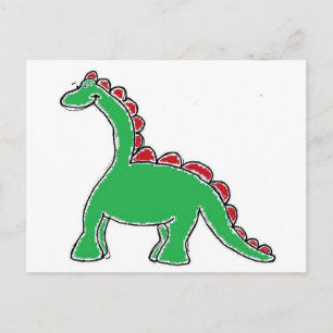 Baby Brontosaurus Cartoon Dinosaur Gear Postkarte