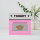 Baby-Brötchen-Rezept-Einladung (hellrosa) Einladung (Stehend Vorderseite)