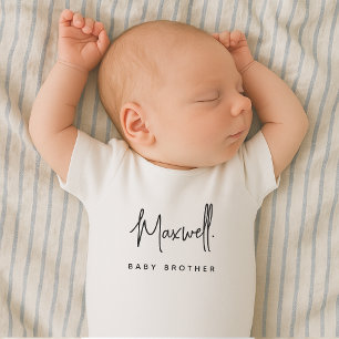 Baby Brother Individuelle Name New Strampler