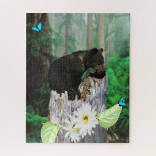 Baby Brown Bear Cub on Treppe, Puzzle