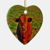 BABY BROWN COW ESSING KERAMIK ORNAMENT (Rechts)