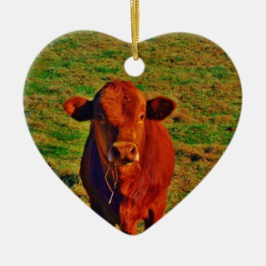 BABY BROWN COW ESSING KERAMIK ORNAMENT (Vorne)