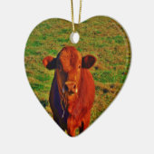 BABY BROWN COW ESSING KERAMIK ORNAMENT (Links)