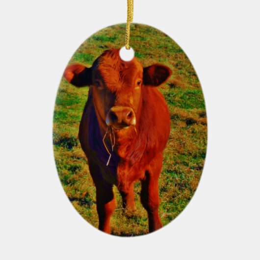 BABY BROWN COW ESSING KERAMIKORNAMENT (Vorne)