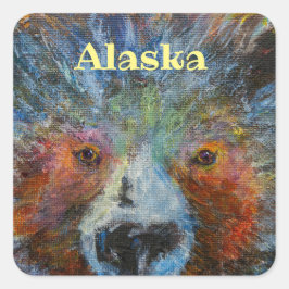 Baby Bruin _ALASKA Quadratischer Aufkleber