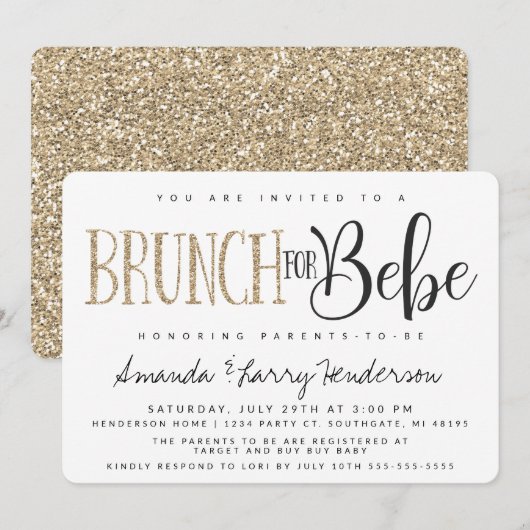 Baby Brunch Baby Dusche Einladung (Vorne/Hinten)