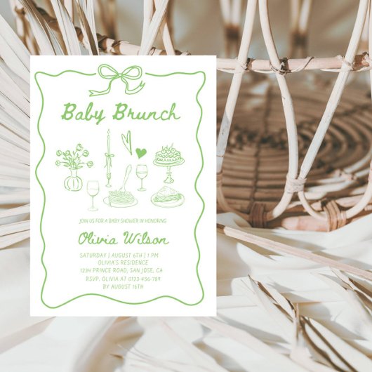 Baby Brunch Babydusche Einladung