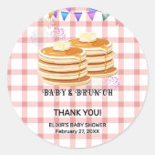 Baby & Brunch-Babydusche Runder Aufkleber (Vorderseite)