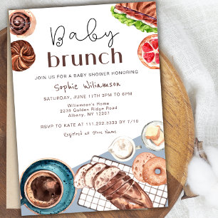 Baby-Brunch-Bäckerei-Gebäck-Frühstück-Baby-Party  Einladung