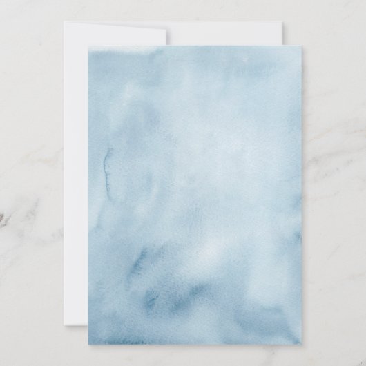 Baby Brunch Blue Hydrangea Babydusche Einladung (Rückseite)