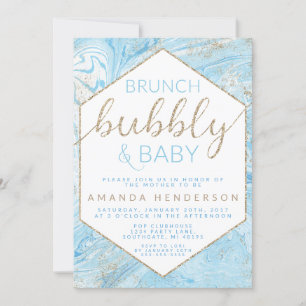 Baby Brunch Blue Marble Babyparty-Einladung Einladung