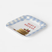 Baby & Brunch Blue Strawberry Pancakes Baby Dusche Pappteller (Gewinkelt)