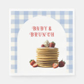 Baby & Brunch Blue Strawberry Pancakes Baby Dusche Serviette (Vorderseite)