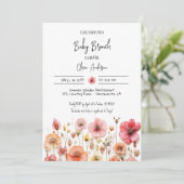 Baby Brunch Blume Dusche Einladung (Stehend Vorderseite)