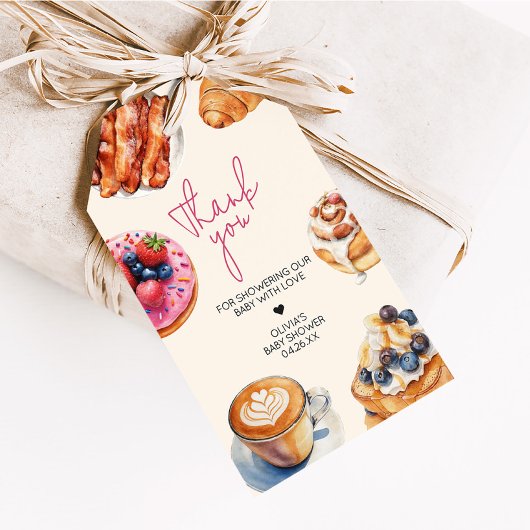 Baby Brunch Brot Gebäck Babydusche Liebesmarken Geschenkanhänger