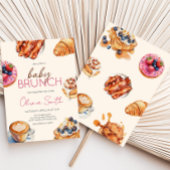 Baby Brunch Brot Pastries Babydusche Einladung