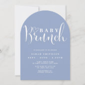 Baby Brunch Dusche - Boys Dusty Blue Einladung (Vorderseite)