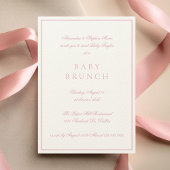 Baby Brunch Elegant Formal Calligraphy Pink Einladung