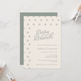 Baby Brunch | Minimalistisch Sage Boho Einladung