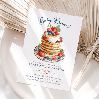 Baby Brunch Pancake Stack Vintage Baby Shower Einladung