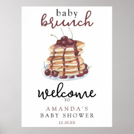 Baby Brunch Pancakes Sweet Cherry Baby Dusche Poster