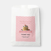 Baby & Brunch Rosa Erdbeere Pancakes Baby Dusche Geschenktütchen (Vorderseite)