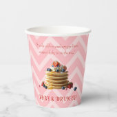 Baby & Brunch Rosa Erdbeere Pancakes Baby Dusche Pappbecher (Vorderseite)