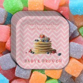 Baby & Brunch Rosa Erdbeere Pancakes Baby Dusche Pappteller