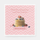 Baby & Brunch Rosa Erdbeere Pancakes Baby Dusche Serviette (Vorderseite)