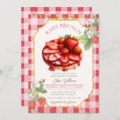 Baby Brunch Strawberry Fruchtpancake Einladung (Vorne/Hinten)