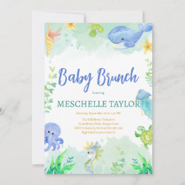 Baby Brunch unter der Blue Green Baby Dusche Einladung