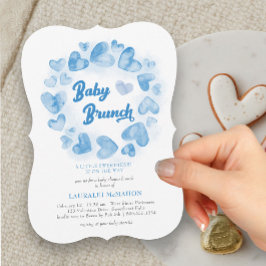 Baby Brunch Valentines Heart Boy Baby Dusche Einladung