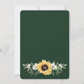 Baby Brunch Wasserfarbe Sonnenblume Babydusche Einladung (Rückseite)