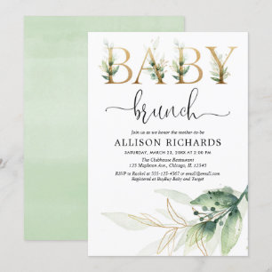 Baby-Brunchgrüngeschlechts-Person-Babyparty Einladung