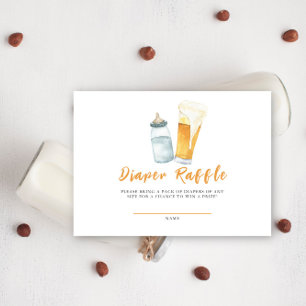 Baby brütet Bier Diaper Raffle Begleitkarte