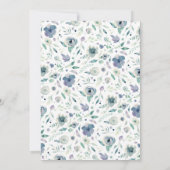 Baby brütet Blue Floral Baby Boy Tee Einladung (Rückseite)