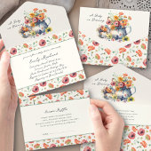 Baby brütet Blumentee Babydusche All In One Einladung