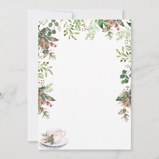 Baby brütet Chinoiserie Tea Party Babydusche Einladung (Rückseite)