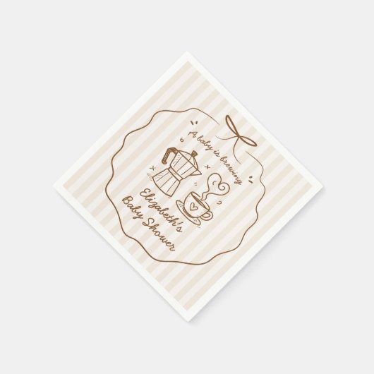 Baby brütet Coffee Baby Shower Napkin Serviette (Ecke)