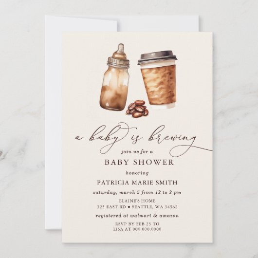 Baby brütet Coffee Gender Neutral Baby Dusche Einladung (Vorderseite)