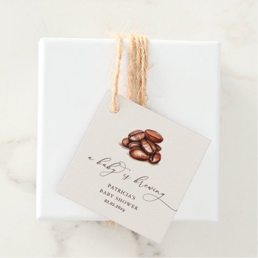 Baby brütet Coffee Gender Neutral Baby Dusche Geschenkanhänger (Beispiel)