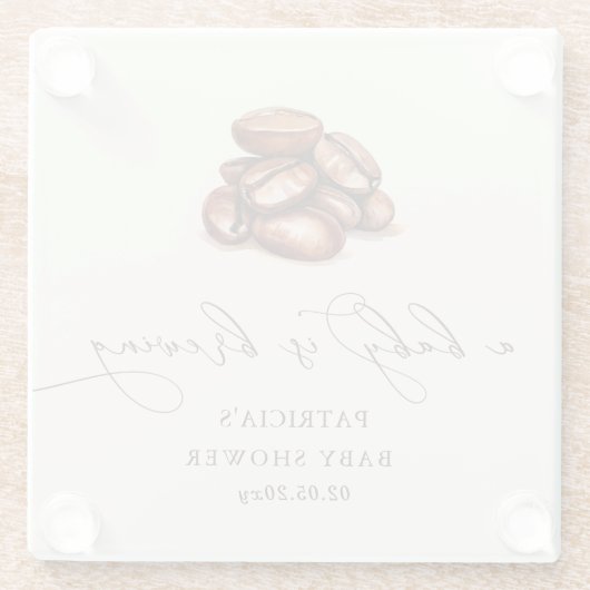 Baby brütet Coffee Gender Neutral Baby Dusche Glasuntersetzer (Rückseite)