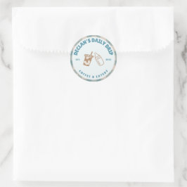 Baby brütet Coffee Gender Neutral Baby Dusche Runder Aufkleber