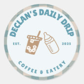 Baby brütet Coffee Gender Neutral Baby Dusche Runder Aufkleber (Vorderseite)